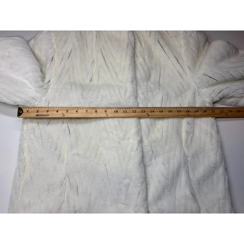 Vintage Coat Style VI Ltd Womens Size M/L White Faux Fur Mob Wife - Picture 7 of 10
